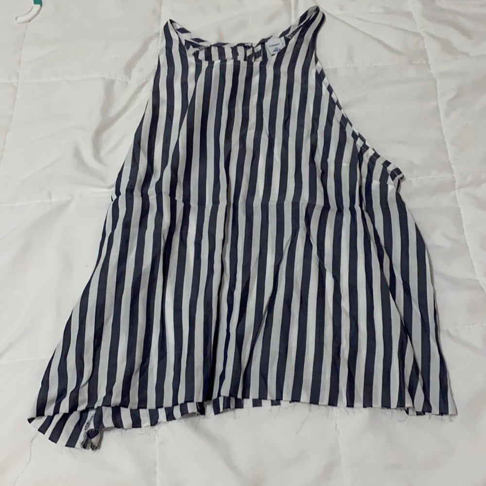 Grey and white striped tank top